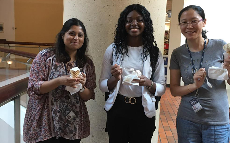 Students and Faculty having ice cream