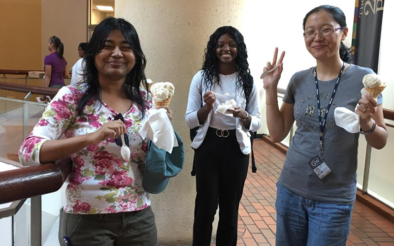 Students and Faculty having ice cream